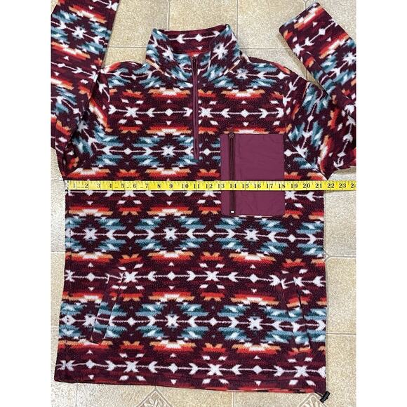 Pacsun Nordic Fleece Sweater Women’s Medium 1/4 Zip Mock Neck Sweatshirt-Pockets - Picture 5 of 13